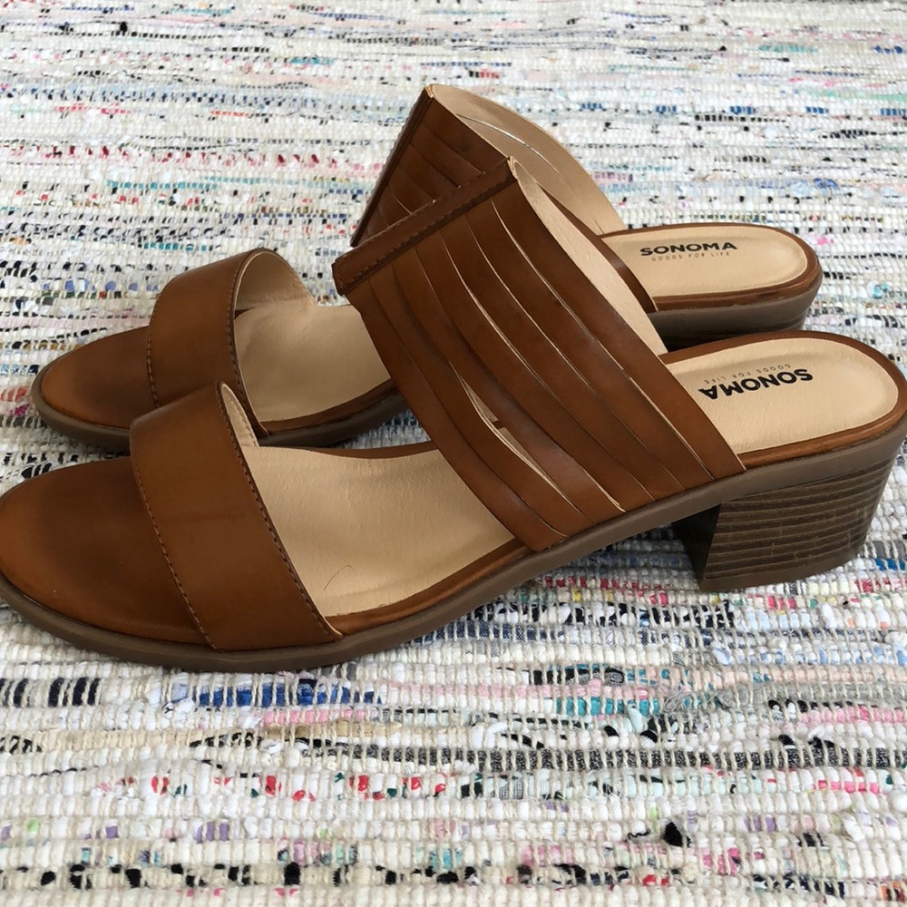 Sonoma cognac wedge sandals